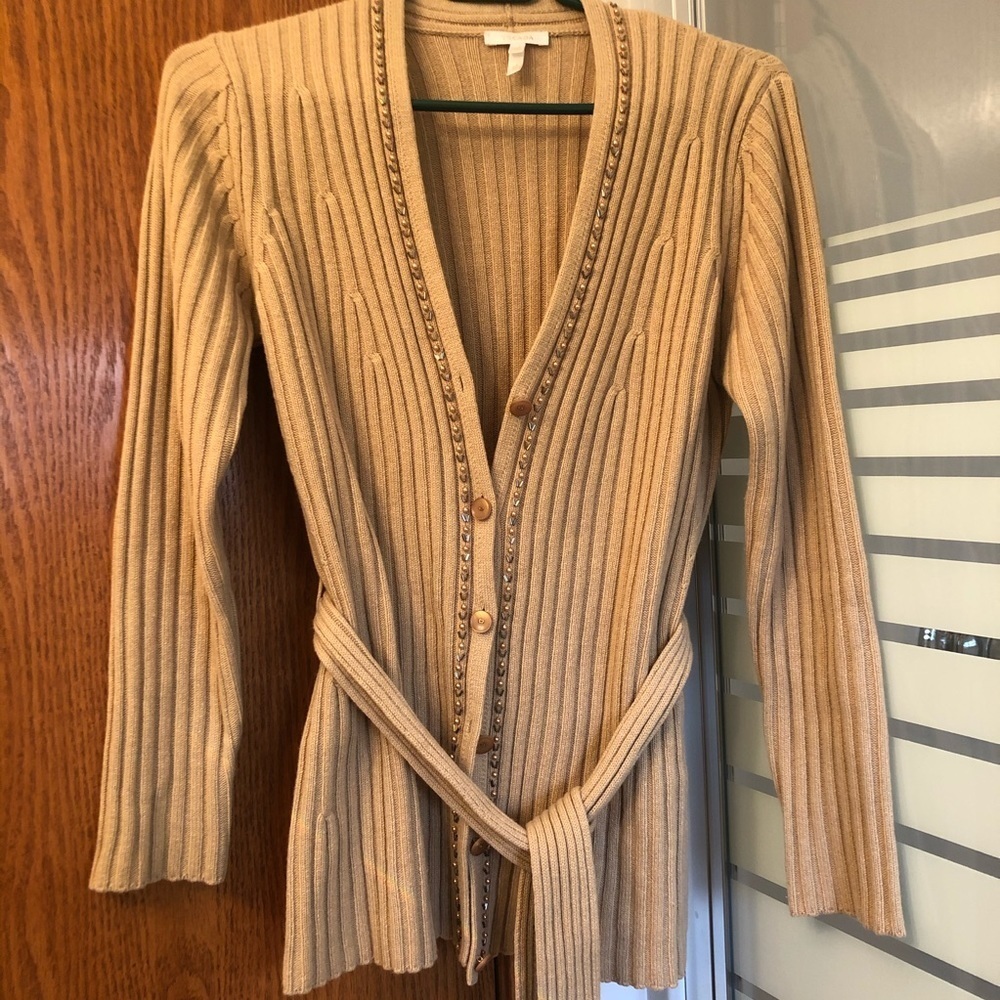 ESCADA  | Tan knit button up cardigan